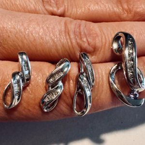 White Gold & Diamond: 1 Earrings & 2 Pendants